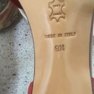 Size 9 Red Italian Garolini slide shoes.